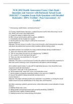 NUR 2092 Health Assessment Exam 2 Quiz Bank &vert; Questions and Answers with Rationale Actual Exam 2026&sol;2027 &vert; Complete Exam-Style Questions with Detailed Rationales &vert; 100&percnt; Verified &ndash; Pass Guaranteed &ndash; A&plus; Graded