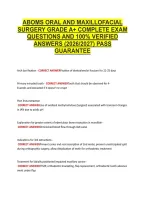 Aboms Oral And Maxillofacial &NewLine;Surgery Grade A&plus; Complete Exam &NewLine;Questions And 100&percnt; Verified &NewLine;Answers &lpar;2026&sol;2027&rpar; Pass &NewLine;Guarantee 