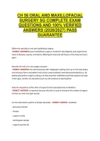 Ch 56 Oral And Maxillofacial &NewLine;Surgery Sg Complete Exam &NewLine;Questions And 100&percnt; Verified &NewLine;Answers &lpar;2026&sol;2027&rpar; Pass &NewLine;Guarantee 