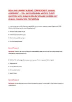Renal And Urinary Nursing&colon; Comprehensive Clinical &NewLine;Assessment &mdash; 150&plus; University-Level Multiple Choice &NewLine;Questions With Answers And Rationales For 2026-2027 &NewLine;Clinical Examination Preparation
