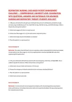 Respiratory Nursing&colon; Case-Based Patient Management &NewLine;Challenge &mdash; Comprehensive University-Level Examination &NewLine;With Questions&comma; Answers And Rationales For Advanced &NewLine;Nursing And Respiratory Therapy Students 2026-2027