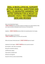 Oral & Maxillofacial Surgery &NewLine;Actual Exam All Questions And &NewLine;Well Elaborated Answers Top &NewLine;Rated Version For Already A&plus; &NewLine;Graded Highly Recommended &NewLine;&vert;New And Revised 