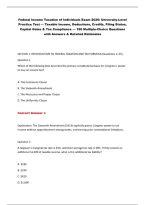 Federal Income Taxation of Individuals Exam 2026&colon; University-Level&NewLine;Practice Test &mdash; Taxable Income&comma; Deductions&comma; Credits&comma; Filing Status&comma;&NewLine;Capital Gains & Tax Compliance &mdash; 190 Multiple-Choice Questions&NewLine;with Answers & Detailed Rationales