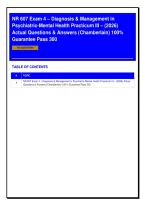 NR 607 Exam 4 &ndash; Diagnosis & Management in Psychiatric-Mental Health Practicum III &lpar;Chamberlain&rpar; 2026 &vert; Practice Questions & Answers &vert; Exam Review