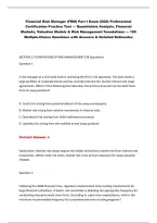 Financial Risk Manager &lpar;FRM&rpar; Part I Exam 2026&colon; Professional&NewLine;Certification Practice Test &mdash; Quantitative Analysis&comma; Financial&NewLine;Markets&comma; Valuation Models & Risk Management Foundations &mdash; 190&NewLine;Multiple-Choice Questions with Answers & Detailed Rationales&NewLine;