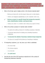 Hazmat CDL Test 2026&sol;2027 Update &vert; Complete Exam Set &vert; 150 Questions & Verified Answers &lpar;Solutions&rpar; &vert; Graded A&plus; &vert; Hazard Classes&comma; Placards&comma; Shipping Papers & Emergency Response