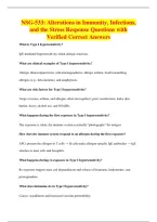 NSG-533&colon; Alterations in Immunity&comma; Infections&comma;&NewLine;and the Stress Response Questions with&NewLine;Verified Correct Answers