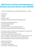 Package deal for California CSLB Contractor License Practice Test &ndash; Comprehensive Questions and Answers 2026&sol;2027