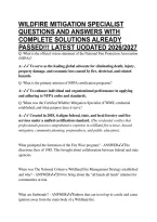 Wildfire Mitigation Specialist Questions And Answers With Complete Solutions Already Passed&excl;&excl;&excl; Latest Uodated 2026&sol;2027