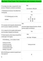 Biochem Final Exam Test Questions and Answers Rated A