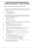 Psychiatric Nursing&colon; Contemporary Practice 8th Edition Test Bank &ndash; Boyd