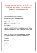 Ifsta Fire Investigator Certification Exam 2026 &NewLine;Study Guide Complete Questions And Correct &NewLine;Answers With Detailed Rationales 
