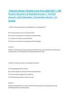 Arkansas Master Plumber Exam Prep 2026&sol;2027 &vert; 100 Practice Questions & Detailed Answers &vert; Verified Answers with Rationales &vert; Brand New Version &vert; A&plus; Graded&NewLine;&NewLine;