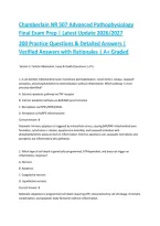 Chamberlain NR 507 Advanced Pathophysiology Final Exam Prep &vert; Latest Update 2026&sol;2027 &vert; 200 Practice Questions & Detailed Answers &vert; Verified Answers with Rationales &vert; A&plus; Graded
