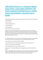 Galen NUR 257 Exams 1&ndash;4 &ndash; Concepts of Aging & Chronic Illness &vert; Latest Update 2026&sol;2027 &vert; 200 Practice Questions & Detailed Answers &vert; Verified Answers with Rationales &vert; Guarantee Pass A&plus; Graded