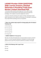 LADWP Plumber EXAM QUESTIONS 2026 &vert; Correct Answers&comma; Detailed Rationales & Plumbing Trade Exam Review &vert; Instant Download PDF