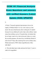 CCIM 101 Financial Analysis &NewLine;Exam Questions and answers &NewLine;with verified Answers &lpar;Latest &NewLine;Update 2026&rpar; UPDATE&excl;&excl;