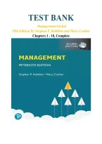 Test Bank for Management 15th Edition- Global Edition  by Stephen P&period; Robbins and  Mary K&period; Coulter&period; All Chapters covered making every study count&period;