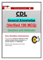 CDL General Knowledge Test &lpar;2026&sol;2027&rpar; &ndash; Actual Questions & Case Scenarios with Answers and Rationales&comma; Latest Update