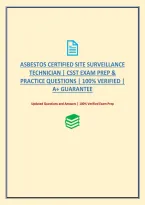 Asbestos Certified Site Surveillance Technician &vert; Csst Exam Prep & Practice Questions &vert; 100&percnt; Verified &vert; A&plus; Guarantee