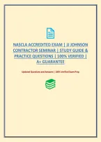 Nascla Accredited Exam &vert; Jj Johnson Contractor Seminar &vert; Study Guide & Practice Questions &vert; 100&percnt; Verified &vert; A&plus; Guarantee
