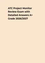 ATC Project Monitor Review &ndash; Exam Prep&comma; Practice Questions & Answers&NewLine;&NewLine;