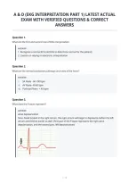 A & D &lpar;Ekg Interpretation Part 1&rpar; Latest Actual&NewLine;Exam With Verified Questions & Correct&NewLine;Answers