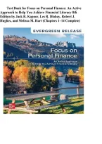 Test Bank for Focus on Personal Finance&colon; An Active Approach to Help You Achieve Financial Literacy&comma; 8th Edition by Jack R&period; Kapoor&comma; Les R&period; Dlabay&comma; Robert J&period; Hughes & Melissa M&period; Hart &vert; Chapters 1&ndash;14