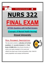 NURS 322 Final Exam &ndash; Concepts of Mental Health Nursing &lpar;Latest 2026&sol;2027&rpar; Drexel University &vert; Updated PDF