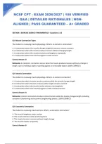 Ncsf Cpt - Exam 2026&sol;2027 &vert; 100 Verified Q&A &vert; Detailed Rationales &vert; Ngn-Aligned &vert; Pass Guaranteed &ndash; A&plus; Graded