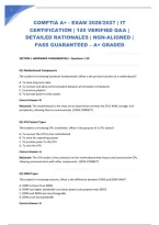 Comptia A&plus; - Exam 2026&sol;2027 &vert; It Certification &vert; 120 Verified Q&A &vert; Detailed Rationales &vert; Ngn-Aligned &vert; Pass Guaranteed &ndash; A&plus; Graded