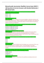 Massachusetts Journeyman Pipefitter License Exam &lpar;2027&rpar; &vert; &NewLine;100 Questions & Correct Answers with Detailed Rationales &vert; &NewLine;PDF Study Guide