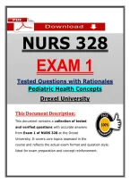 NURS 328 Exam 1 &ndash; Pediatric Health Concepts &lpar;Latest 2026&sol;2027&rpar; Drexel University &vert; Updated PDF