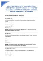 Cisco Ccna &lpar;200-301&rpar; - Exam 2026&sol;2027 &vert; Networking Certification &vert; 100 Verified Q&A &vert; Detailed Rationales &vert; Ngn-Aligned &vert; Pass Guaranteed &ndash; A&plus; Graded