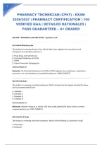Pharmacy Technician &lpar;Cpht&rpar; - Exam 2026&sol;2027 &vert; Pharmacy Certification &vert; 100 Verified Q&A &vert; Detailed Rationales &vert; Pass Guaranteed &ndash; A&plus; Graded