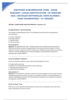 Certified Scrummaster &lpar;Csm&rpar; - Exam 2026&sol;2027 &vert; Agile Certification &vert; 50 Verified Q&A &vert; Detailed Rationales &vert; Ngn-Aligned &vert; Pass Guaranteed &ndash; A&plus; Graded