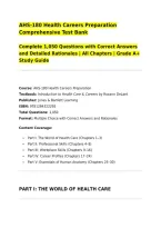 AHS-180 Health Careers Preparation Comprehensive Test Bank&NewLine;Complete 1&comma;050 Questions with Correct Answers and Detailed Rationales &vert; All Chapters &vert; Grade A&plus; Study Guide&NewLine;&lowbar;&lowbar;&lowbar;&lowbar;&lowbar;&lowbar;&lowbar;&lowbar;&lowbar;&lowbar;&lowbar;&lowbar;&lowbar;&lowbar;&lowbar;&lowbar;&lowbar;&lowbar;&lowbar;&lowbar;&lowbar;&lowbar;&lowbar;&lowbar;&lowbar;&lowbar;&lowbar;&lowbar;&lowbar;&lowbar;&lowbar;&lowbar;&lowbar;&lowbar;&lowbar;&lowbar;&lowbar;&lowbar;&lowbar;&lowbar;&NewLine;Course&colon; AHS-180 Health Careers Preparation&NewLine;