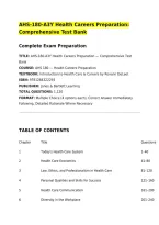AHS-180-A3Y Health Careers Preparation&colon; Comprehensive Test Bank&NewLine;Complete Exam Preparation &NewLine;TITLE&colon; AHS-180-A3Y Health Careers Preparation &mdash; Comprehensive Test Bank&NewLine;COURSE&colon; AHS 180 &mdash; Health Careers Preparation&NewLine;TEXTBOOK&colon; Introduction to Health Care & Car