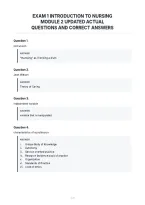 Exam 1 Introduction To Nursing&NewLine;Module 2 Updated Actual&NewLine;Questions And Correct Answers