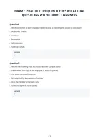 Exam 1 Practice Frequently Tested Actual&NewLine;Questions With Correct Answers