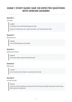 Exam 1 Study Guide&colon; Nur 120 Expected Questions&NewLine;With Verified Answers&NewLine;