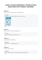 Exam 3 Patho Frequently Tested Actual&NewLine;Questions With Correct Answers&NewLine;