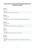 Exam 3 Psyc 230 Uiuc Expected Questions With&NewLine;Verified Answers&NewLine;