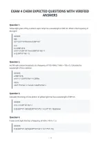 Exam 4 Chem Expected Questions With Verified&NewLine;Answers