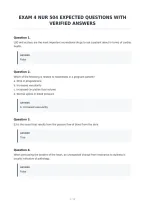 Exam 4 Nur 504 Expected Questions With&NewLine;Verified Answers