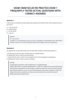 Exam Cram Nclex Rn Practice Exam 1&NewLine;Frequently Tested Actual Questions With&NewLine;Correct Answers