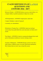 Cs 6238 Midterm Exam &NewLine;Questions And &NewLine;Answers 2026 - 2027 