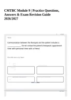 CMTBC Module 9 &vert; Practice Questions&comma; Answers & Exam Revision Guide 2026&sol;2027