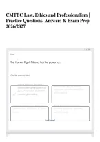 CMTBC Law&comma; Ethics and Professionalism &vert; Practice Questions&comma; Answers & Exam Prep 2026&sol;2027