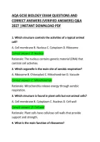 AQA GCSE Biology Exam Questions and Correct Answers 2026 &ndash; Comprehensive Practice Test and Study Guide